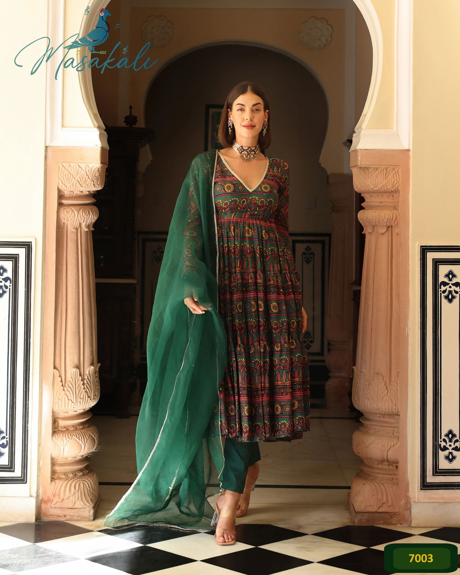 Masakali Vol 07 Masleen Printed Long Anarkali Kurtis With Bottom Dupatta Wholesale Market In Surat